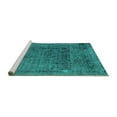 thumbnail image 2 of Ahgly Company Machine Washable Indoor Rectangle Abstract Turquoise Blue Modern Area Rugs, 7' x 9', 2 of 4