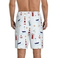 thumbnail image 3 of Fotbe Nautical Lighthouse Sailboat Pajama Shorts for Men, Men's Pajama Bottoms, Sleepwear,Short Pajama Pants-4X-Large, 3 of 9