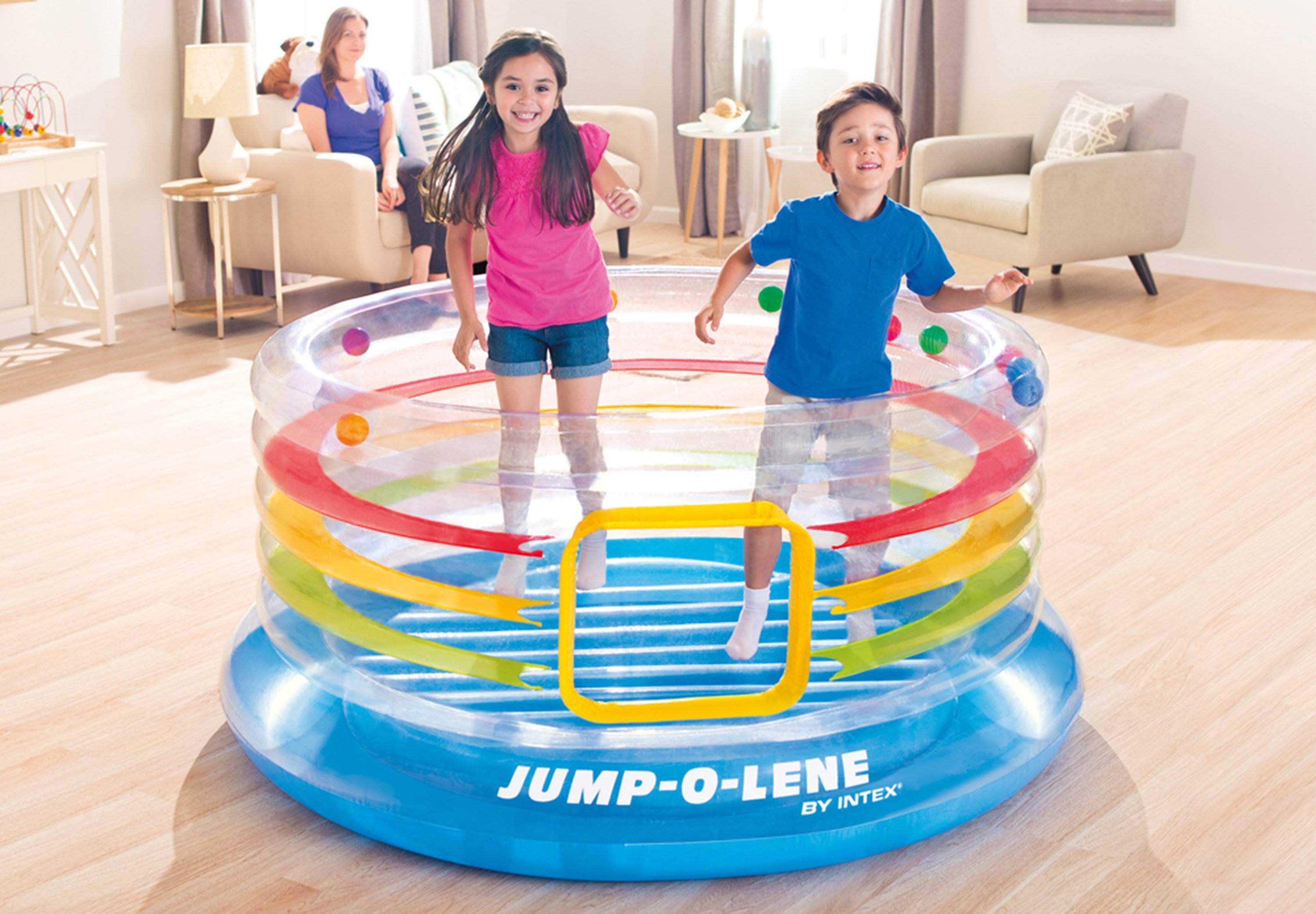  Intex Inflatable Jump-O-Lene Indoor or Outdoor Kids Playhouse  Trampoline Bounce Castle House with 120V Electric Quick Fill Air Pump :  Toys & Games