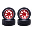 thumbnail image 1 of 4 piezas 1/64 Run Flat Tires and Wheel Rim Llantas hexagonales Reemplazo profesional de alto rendimiento para modificación Modelo ículos rojo Yotijar Run Flat Neumáticos Rueda Llanta, 1 of 7