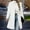 White, variant on Womens Notched Lapel Collar Double Breasted Pea Coat Winter Wool Blend Over Coats Long Jackets White M