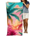 thumbnail image 7 of 1pc Hibiscus and Palm Trees Beach Towel-30*60inch, Stain and Sand Resistant, Quick Drying, Windproof&amp;Sun Protective-Modern Style-Suitable for Travel, Picnic, Outdoor Vacation, 7 of 7