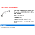 thumbnail image 2 of Front Right Lower Forward Control Arm - Compatible with 2018 BMW 640i xDrive Gran Turismo, 2 of 2