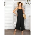 thumbnail image 3 of CALIPESSA Summer Solid Wide Leg Cami Black Casual Jumpsuits For Women Dressy, 3 of 5