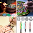 thumbnail image 4 of Juego de plantillas de herramientas de punteado de mandala de 32 piezas con bolsa de almacenamiento con cremallera, para pintar dibujos de rocas, manualidades infantiles, suministros para decoración, 4 of 5