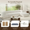 thumbnail image 5 of Christopher Knight Home Luxury 122" L-Shaped Sectional Sofa, Right-Facing Chaise Lounge, Beige, 5 of 10