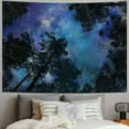 thumbnail image 2 of Creowell  Starry Night Sky Tapestry Rustic Wall Art Stars Landscape Magic Dark Blue Fantasy Galaxy Pine Tree Nature Wild Wall Hanging Bedroom Living Room Dorm Decor Fabric 40x30inch, 2 of 6