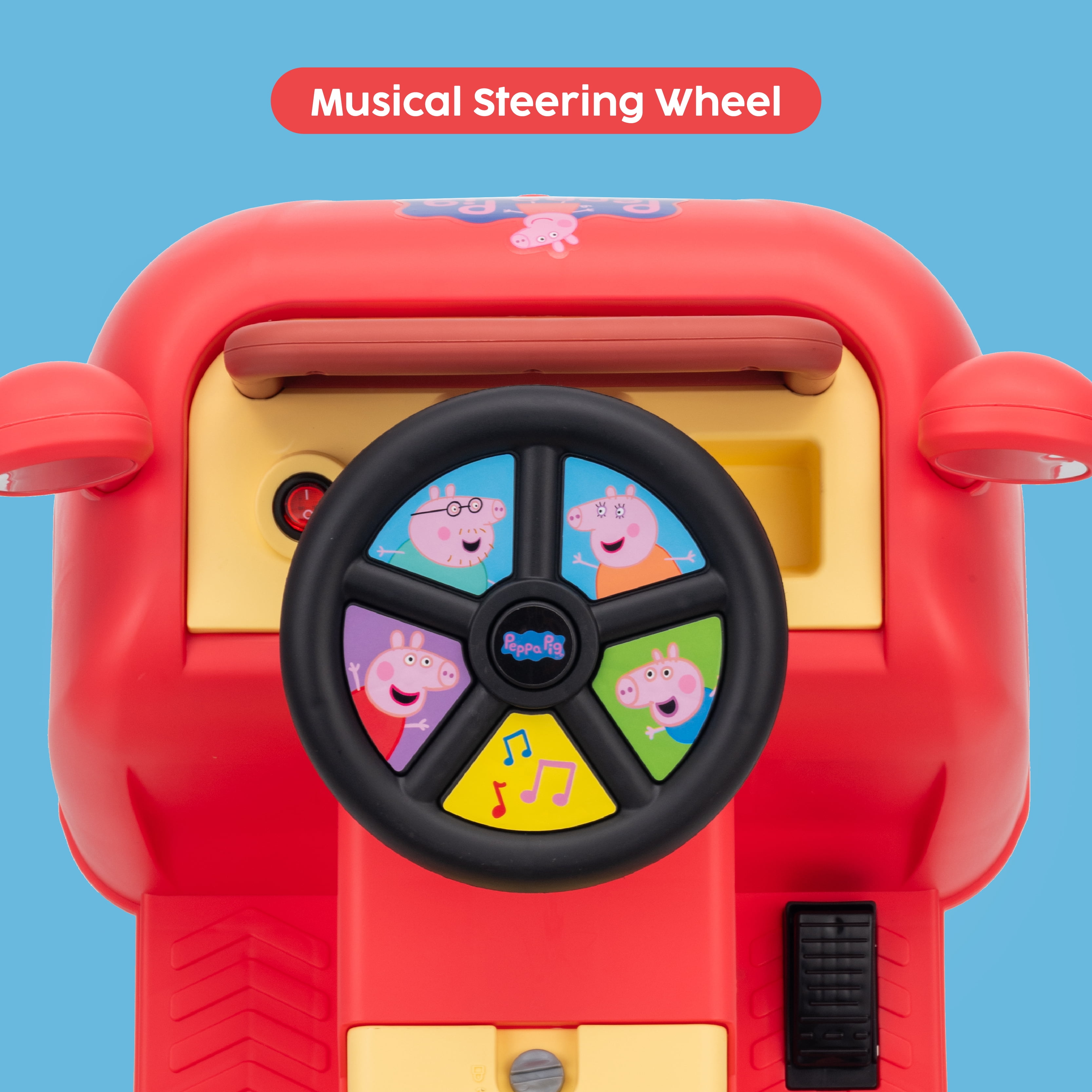 Peppa Pig 6V Electric Ride-On Car with Battery and Charger, Kids Toddler Ride-On Toy Vehicle, Red