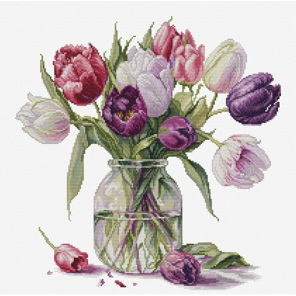 Bouquet of Tulips B7029L Counted Cross-Stitch Kit