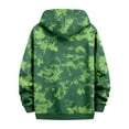 thumbnail image 3 of Dwelliawo Hoodie Men Tie-Dye Camouflage Vintage Hooded Sweatshirts Fashion Sports Sportswear with Pocket Washed Windbreaker Top Light Green XL, 3 of 3
