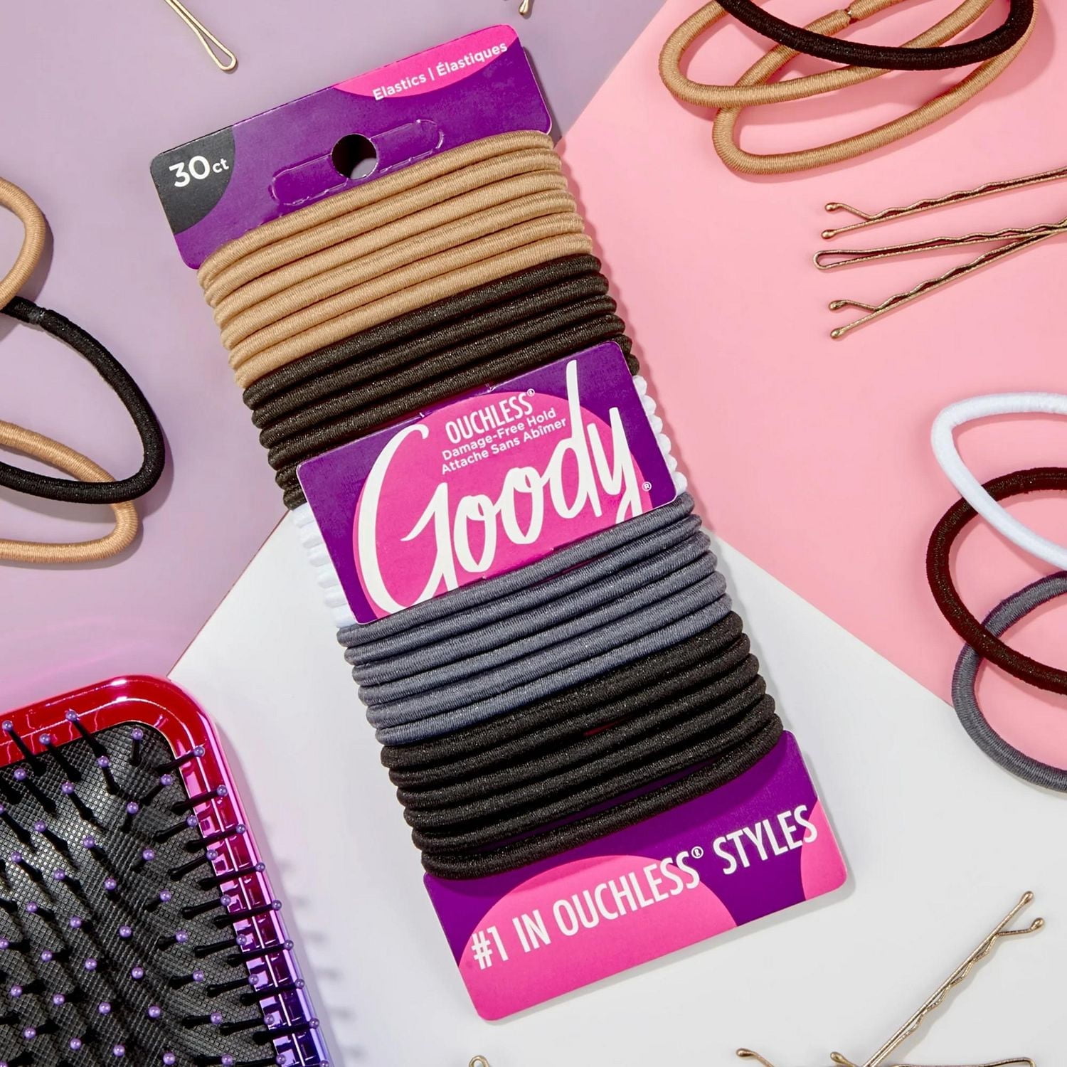 Elastiques à cheveux Goody - couleurs neutres assorties - 30 pièces Goody Elastiques