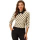 thumbnail image 1 of Disfraz de Halloween Allegra K para Mujer Polka Dots Top 3/4 Mangas Albaricoque S, 1 of 5