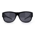 thumbnail image 2 of Polarized 57mm Rectangular Wear Over Glasses Large Fit-Over Sunglasses Shiny Black, 2 of 4