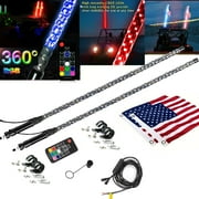 HOTSYSTEM RGB LED Whip Light Flag Poles for ATV UTV Off Road 3FT #31602