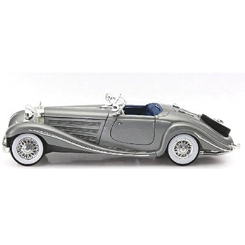 1936 Mercedes 500K Special Roadster Grey 1/18 Diecast Model