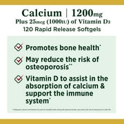 Natures Bounty Calcium Plus Vitamin D3 1200 mg Rapid Release Softgels, 120 Ea