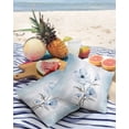thumbnail image 4 of Outdoor Throw Pillow Cover Watercolor Blue Flower Gray Leaves Waterproof Cushion Covers 2 Pack Floral on Vintage Gradient Pillow Cases Home Decoration for Patio Garden Couch Sofa, 4 of 7