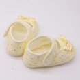 thumbnail image 4 of Infant Baby Girls Boys Handmade Princess Flats Toddler First Walkers Soft Cotton Non-Slip Crib Wedding Dress Shoes, 4 of 5