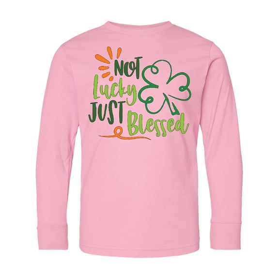 Inktastic St. Patrick's Day Not Lucky Just Blessed with Clover Long Sleeve Youth T-Shirt
