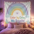 thumbnail image 2 of Rainbow Breathing Typography with Clouds and Heart, Calming Illustration for Kids, Mindfulness Wall Decor, Back to School Gift, Tapestry Wall Hanging for Classroom and Playroom, 2 of 7