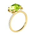 thumbnail image 3 of 2.30 Ct. Ttw Diamond And Cushion Cut Peridot Ring In 10K Yellow Gold, 3 of 7
