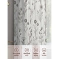 thumbnail image 5 of Gray Flowers Sheer Curtains 63 Inch Length 2 Panels Set, Spring Summer Farmhouse Botanical Voile Window Treatment Rod Pocket Curtains Sheers Drapes for Bedroom/Living Room/Kitchen 52x"63"x2, 5 of 7
