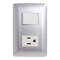 thumbnail image 1 of KIT 2 PLACAS CON 1 APAGADOR Y 1 CONTACTO SILVER Sanelec SILVER 4497, 1 of 5