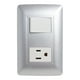 thumbnail image 1 of KIT 2 PLACAS CON 1 APAGADOR Y 1 CONTACTO SILVER Sanelec SILVER 4497, 1 of 5