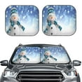 thumbnail image 2 of Naloa Christmas Snowman In The Snow 2 Piece Foldable Car Sun Shades, Car Windshield Sunshade, Front Window Sunshade for Car, Truck, SUV - Large, 2 of 7