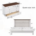 thumbnail image 6 of Solid Pine Murphy Bed with Charging & Storage for Home, Queen-White+Walnut, 6 of 11