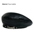 thumbnail image 7 of Women's Classic PU Leather French Beret Hat Retro Beanie Hat Artist Beret Cap Adjustable Painter Cap, 7 of 7