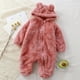 thumbnail image 2 of Thick Warm Baby Rompers Cute Winter Infant Jumpsuits Hooded Coral Fleece Bear Shape Newborn Soft Pajamas Overalls Clothing, 2 of 6