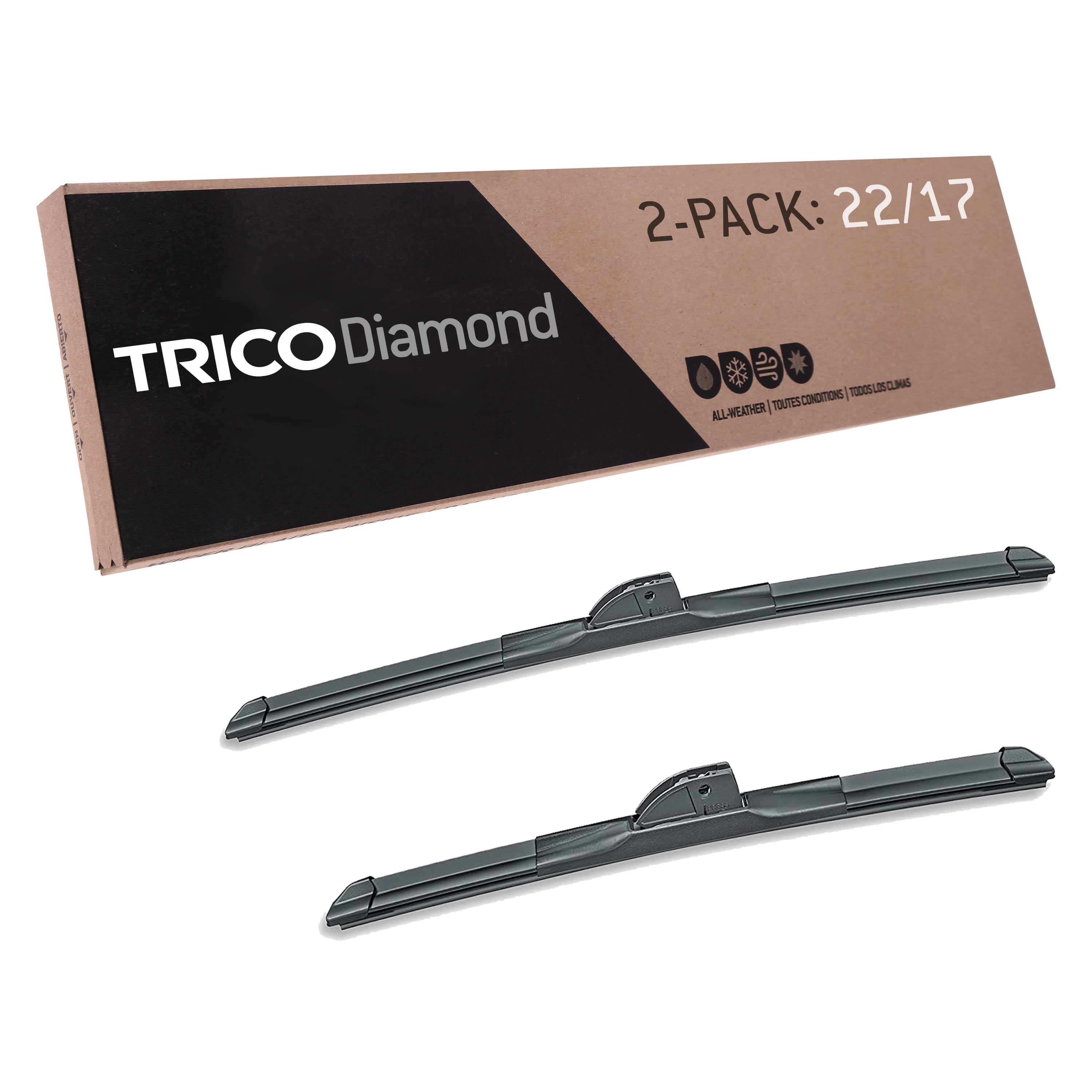TRICO Diamond 2 Pack, 22" and 17" High Performance Replacement