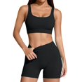 thumbnail image 2 of Women's Sports Set Gym 2 Piece Yoga Bra High Waist Seamless Shorts Outfit,Workout Activewear for Jogging Training Dance Running Black XL, 2 of 7