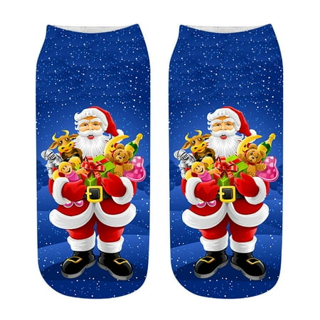 

Yubnlvae Socks Unisex Christmas Funny 3D Fashion Printed Casual Socks Cute Low Cut Ankle Socks