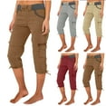 thumbnail image 6 of Qeaghou Womens Cargo Capris Summer Casual Drawstring Low Waisted Hiking Jogger Pants Lightweight Quick Dry Capri Pants S-3xl, 6 of 7