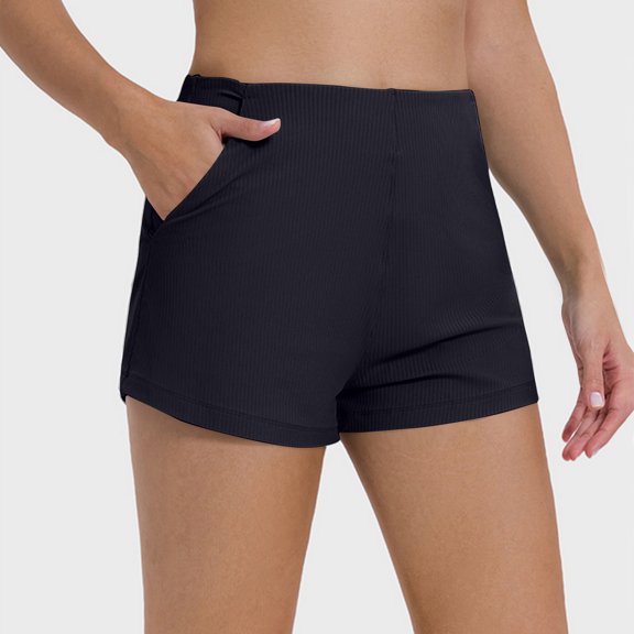 Xihbxyly Workout Shorts Women Fashion Solid Color High Waist Biker Shorts Casual Loose Fit Lightweight Beach Shorts