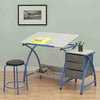 Studio Designs Blue Comet Center Hobby and Craft Table with Stool