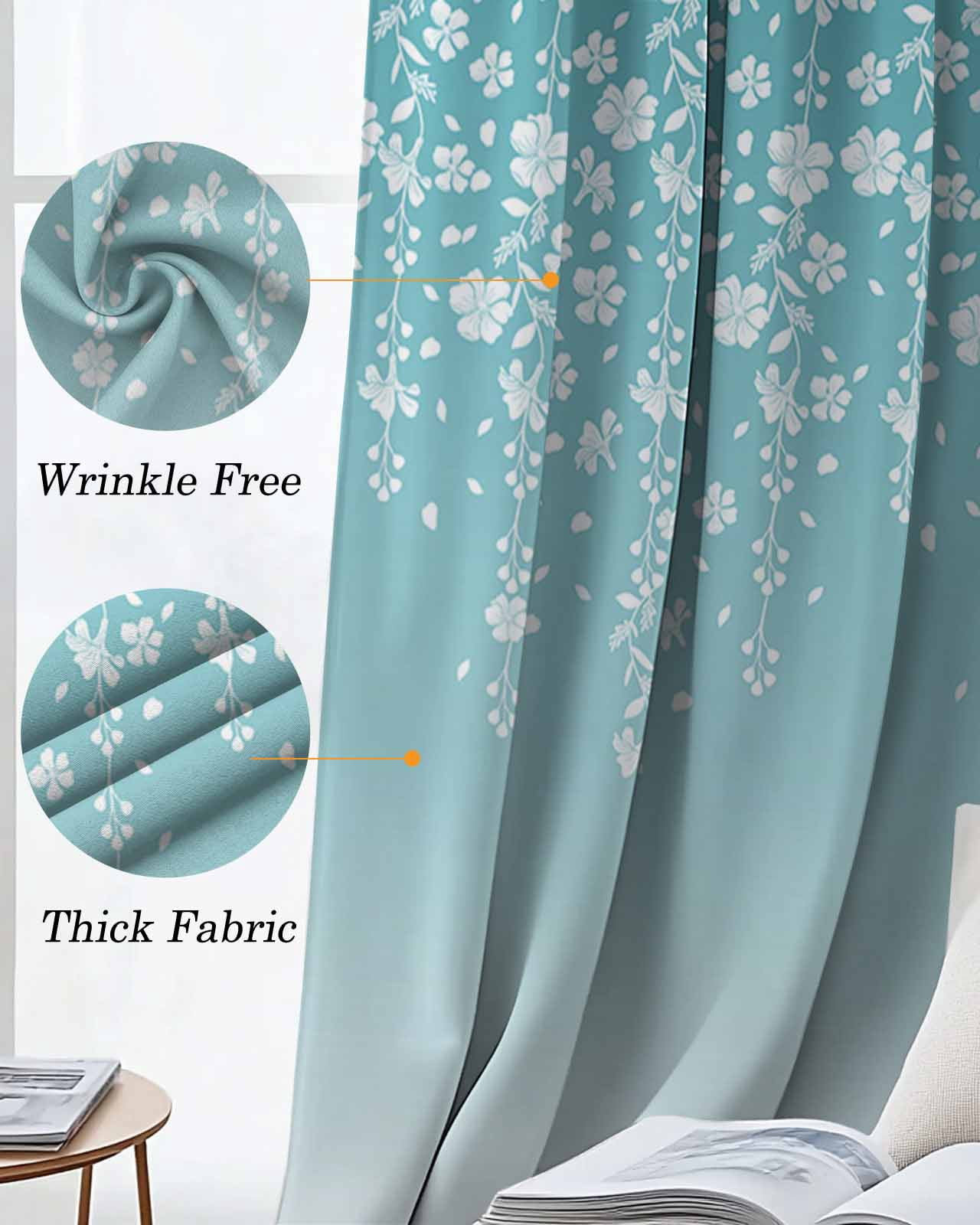 Blackout Curtains 45 Inches Long for Bedroom, Thermal Insulated Room Darkening Black Out Window Curtain Panels Grommet Drapes for Living Room