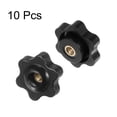 thumbnail image 3 of Uxcell 10 Pieces Star Knobs M4 Female Thread 25mm Head Through Hole Clamping Handles Nuts Black, 3 of 5