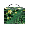 thumbnail image 4 of HELLHERO Travel Cosmetic Makeup Bag Cosmetic Organizer Bag Case Girlfriend Portable Effortless Organization, Clover Green Bag, 4 of 5