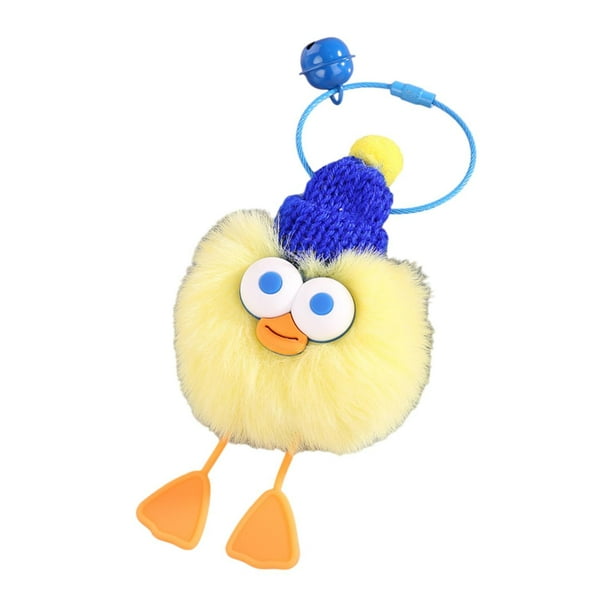 Llavero de peluche para bolso, decoración colgante, mini llavero ligero para coche. Amarillo