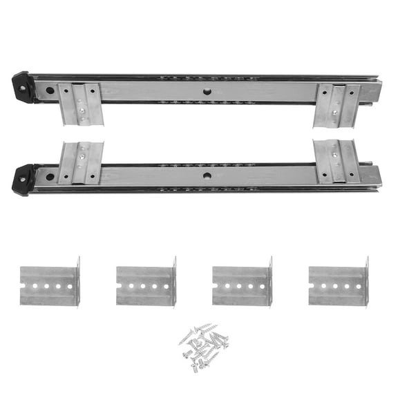 Drawer Slides Bottom Mount Rail Keyboard Adjustable Gypsum Silver