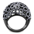 thumbnail image 3 of Luxe Jewelry Designs Women's Light Black IP Stainless Steel Flower Design Ring with Tanzanite, 3 of 4
