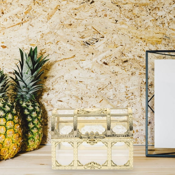 Raindrops Clear Treasure Chest Box Storage Case Transparent Plastic 4Pcs Coin Storage Party Favors