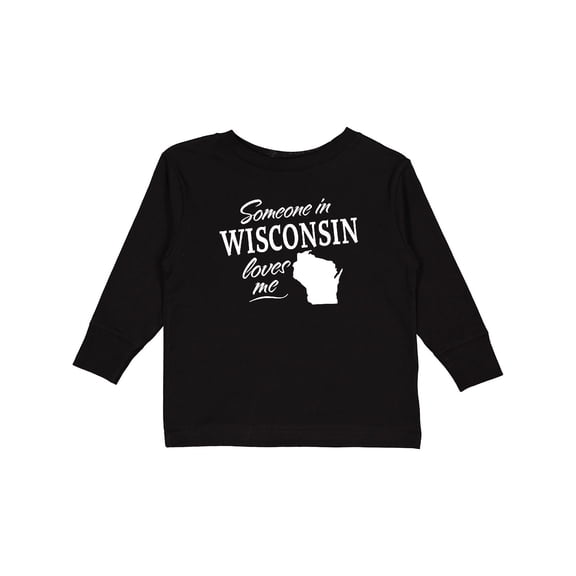 Inktastic Someone in Wisconsin Loves Me Boys or Girls Long Sleeve Toddler T-Shirt