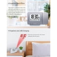 thumbnail image 4 of crativent Projection Alarm Clock LED Digital Smart Electronic Time Date Projector Snooze Function Backlight Bedroom Adults Silver, 4 of 6