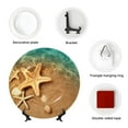 thumbnail image 4 of Easygdp Starfish And Seashell 1 Bone China Decorative Plate Ceramic Dinner Plates Art Crafts with Display Stand-7in, 4 of 6