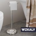 thumbnail image 2 of WZKALY Toilet Paper Holder Stand, Polished Chrome Toilet Paper Holder Free Standing, Post Pivoting Design & Stable Weighted Base SUS304 Stainless Steel for Bathroom(Mega Roll) C98, 2 of 3