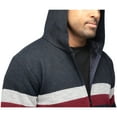thumbnail image 5 of X RAY JEANS Mens Full Zip Hooded Sweater With Stripes &amp; Lining, Navy/Red, L, 5 of 6